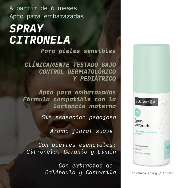 Suavinex Spray à la citronnelle, +6 mois et enceinte, 100 ml