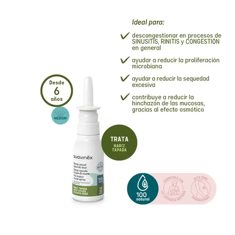 Suavinex Spray décongestionnant nasal +6 ans, 30 ml
