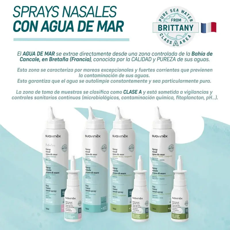 Suavinex Spray Décongestionnant Nasal Pour Bébés +3 Mois, 30 ml