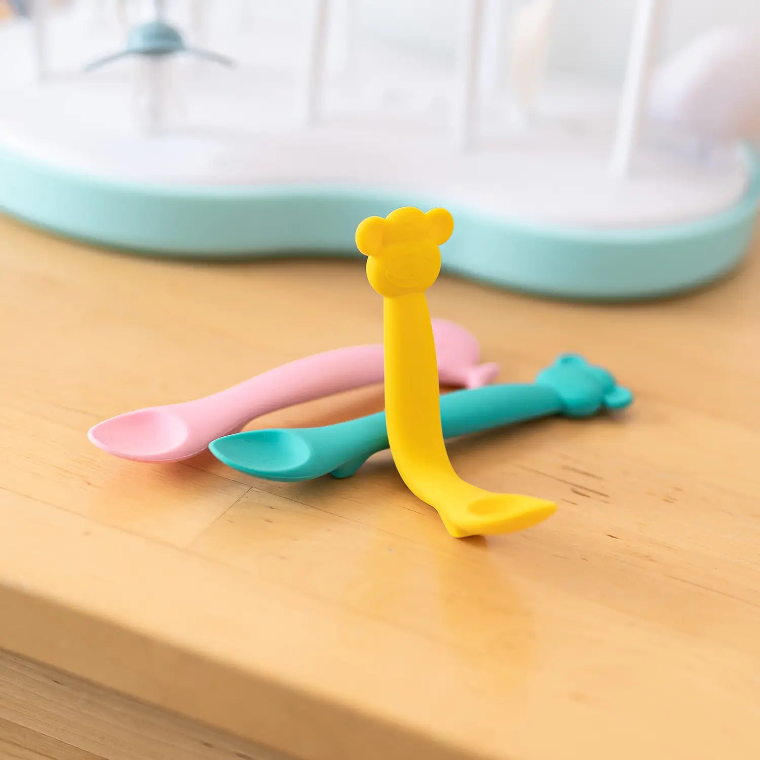 Suavinex Cuillère en Silicone pour Bébé +4 Mois, Couleur Verte