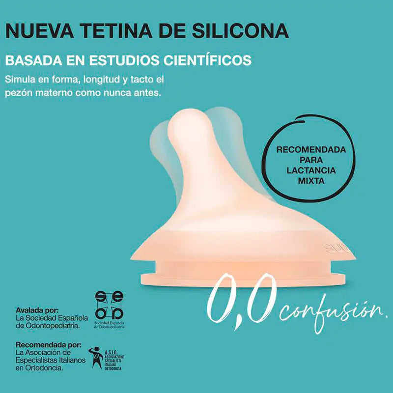 Suavinex Tétine anti-colique L Flow Silicone, 2 unités