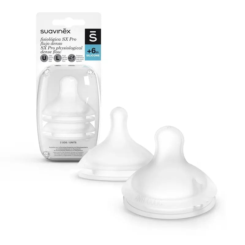 Suavinex Pack 2 Tétines Physiologiques Sx Pro Silicone. Débit dense (L)