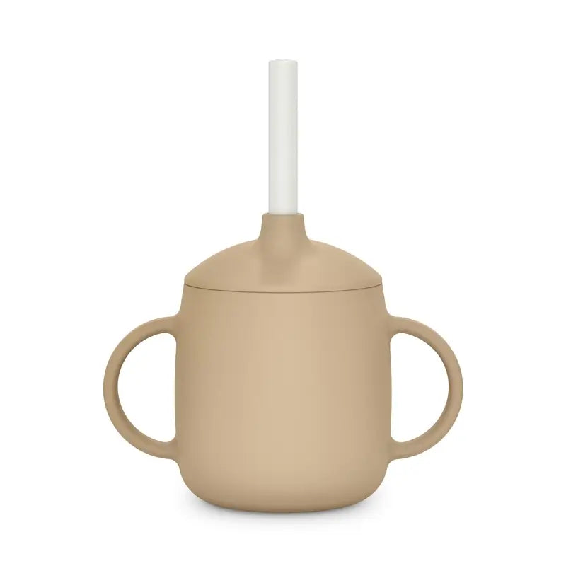 Suavinex Tasse d'apprentissage 3-en-1 en silicone, +6 mois, Beige
