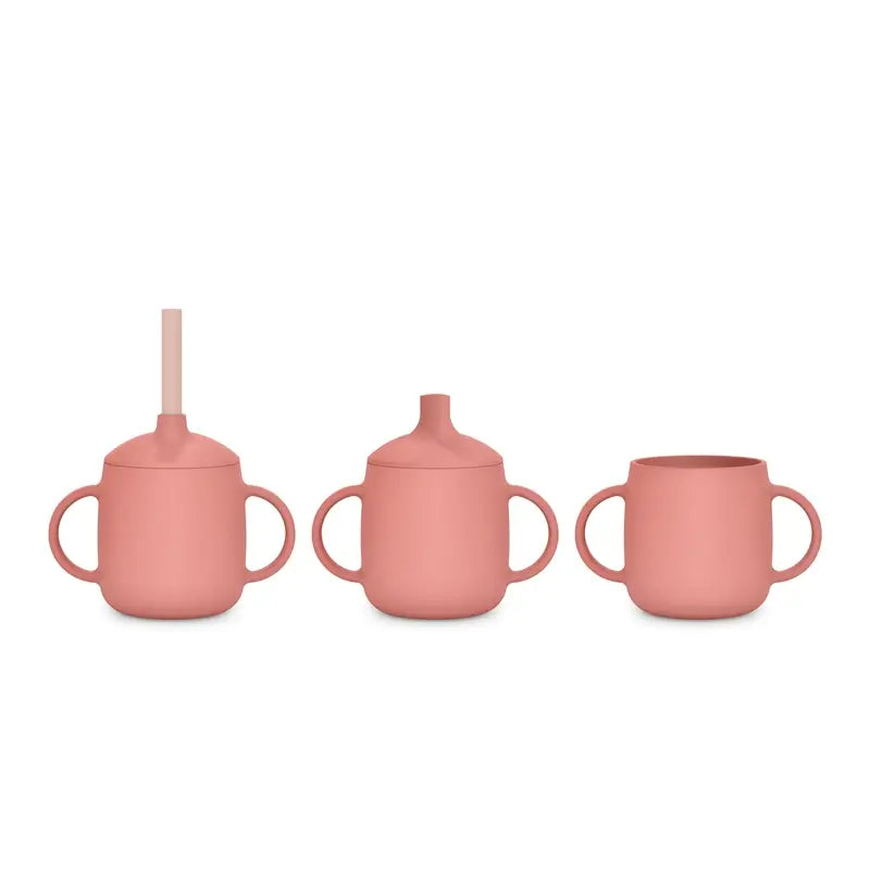 Suavinex Tasse d'apprentissage 3-en-1 en silicone, +6 mois, rose
