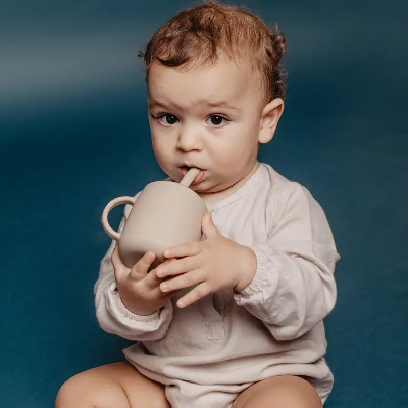 Suavinex Tasse d'apprentissage 3-en-1 en silicone, +6 mois, rose