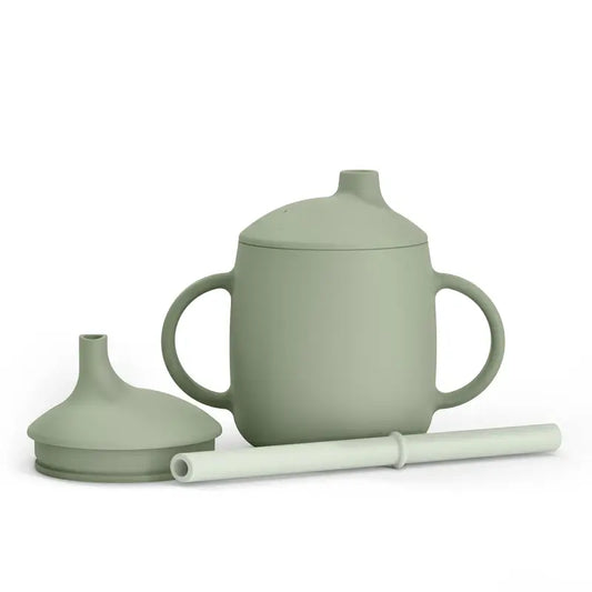 Suavinex Tasse d'apprentissage 3-en-1 en silicone, +6 mois, vert