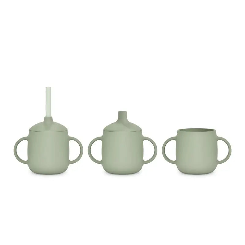 Suavinex Tasse d'apprentissage 3-en-1 en silicone, +6 mois, vert