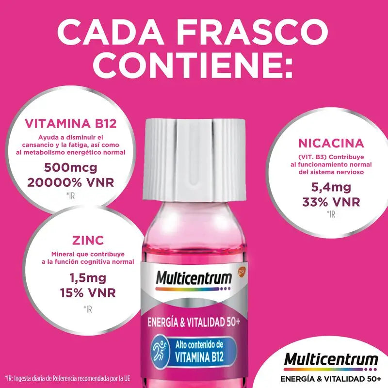 Multicentrum Energy & Vitality 50+ Complément alimentaire, 15 flacons