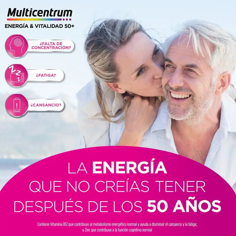 Multicentrum Energy & Vitality 50+ Complément alimentaire, 15 flacons