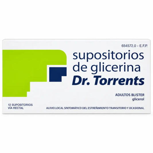 Suppositoires à la glycérine Dr Torrents Adulte 12 Suppositoires Blister