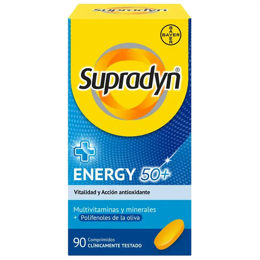 Supradyn Energy 50+ Vitamines, Minéraux et Energie, 90 comprimés