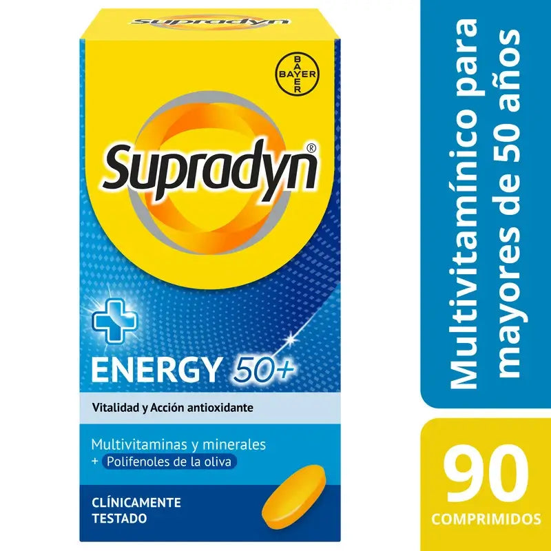 Supradyn Energy 50+ Vitamines, Minéraux et Energie, 90 comprimés