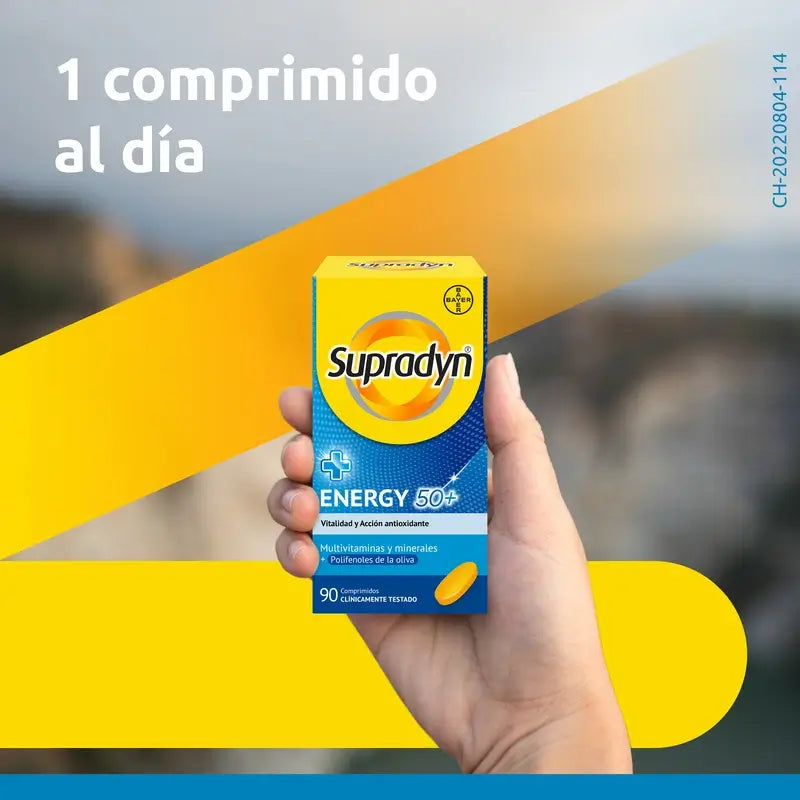 Supradyn Energy 50+ Vitamines, Minéraux et Energie, 90 comprimés