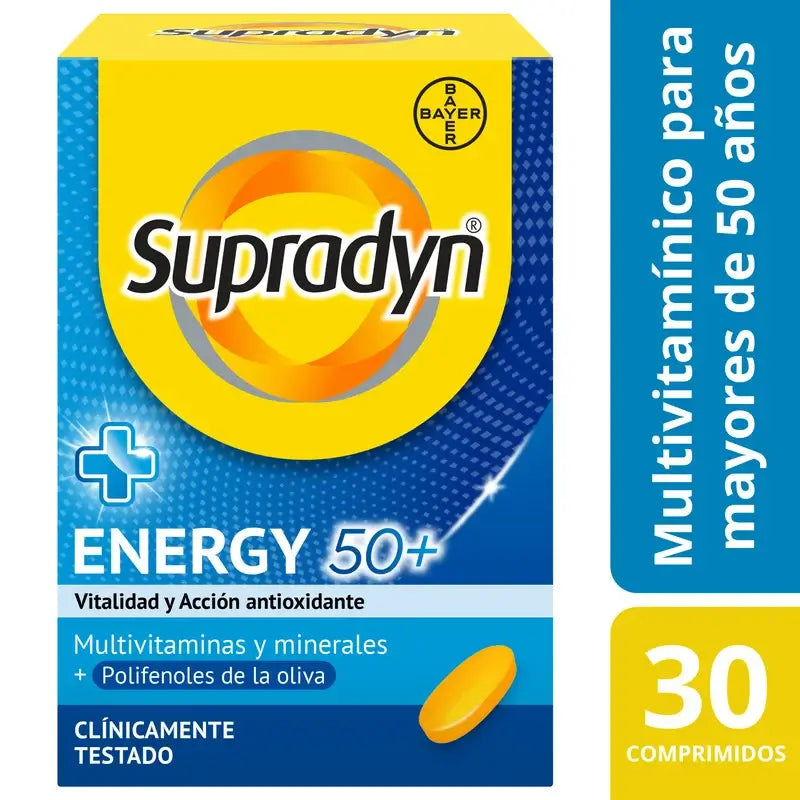 Supradyn Energy 50+ Vitamines, Minéraux et Energie, 30 Comprimés
