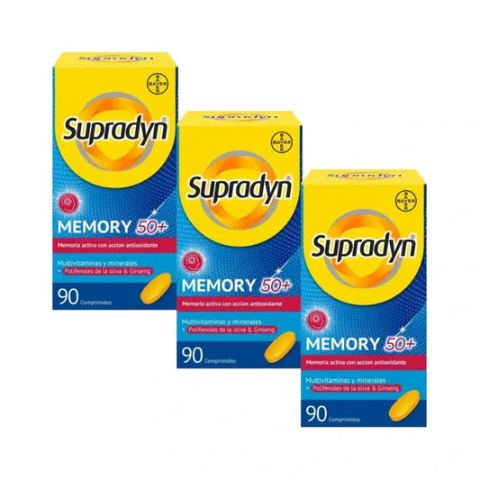 Supradyn Memory 50+ Vitamines, Minéraux et Energie avec Ginseng, 3x90 Comprimés