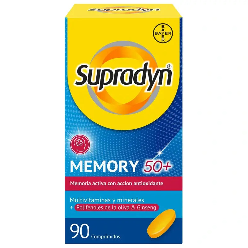 Supradyn Memory 50+ Vitamines, Minéraux et Energie avec Ginseng, 90 comprimés