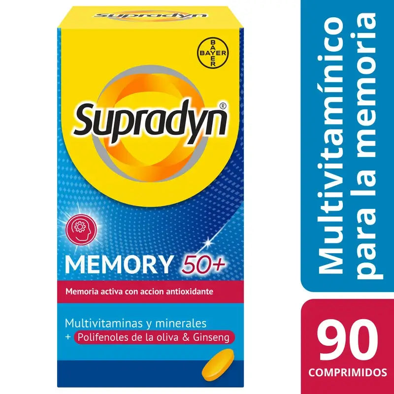 Supradyn Memory 50+ Vitamines, Minéraux et Energie avec Ginseng, 90 comprimés