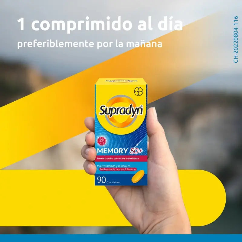 Supradyn Memory 50+ Vitamines, Minéraux et Energie avec Ginseng, 90 comprimés