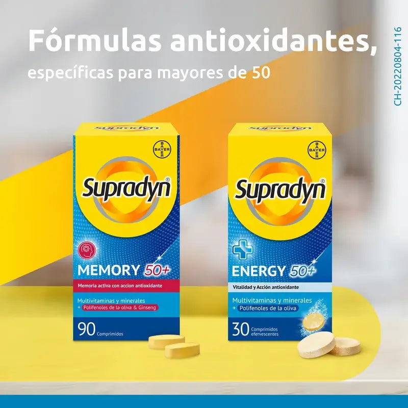 Supradyn Memory 50+ Vitamines, Minéraux et Energie avec Ginseng, 90 comprimés