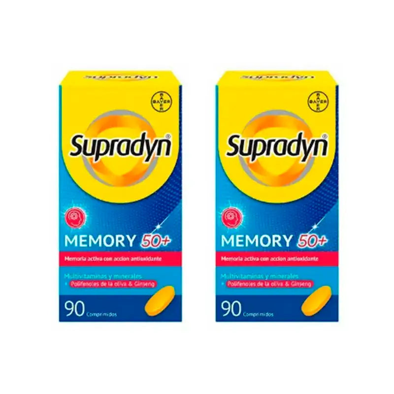 Supradyn Memory 50+ Vitamines, Minéraux et Energie avec Ginseng, 2x90 Comprimés