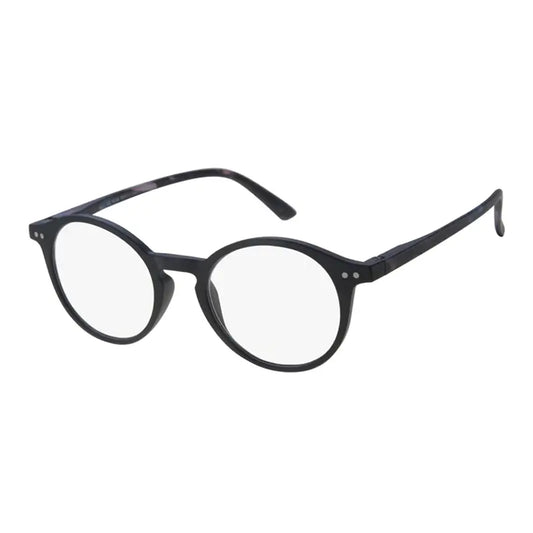 Surgicalmed Euro Optics Gala Presbyopia Reading Glasses (Matte Black, Blue/Purple Temples & Silver Decoration) (+2.50)