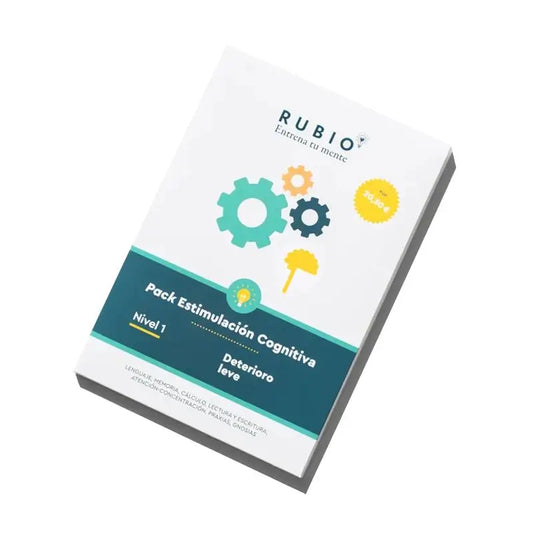 Surgicalmed Rubio Pack de cahiers de stimulation cognitive niveau 1 déficience légère - 7 cahiers par niveau, 7 unités