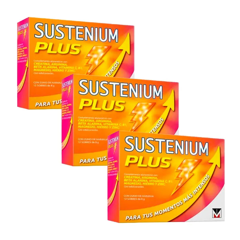Sustenium Plus Triplo Complément alimentaire avec jus d'orange 3 x (12 sachets x 8 g)