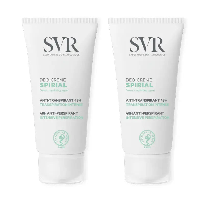 Svr Duplo Spirial Antiperspirant Déodorant Crème 48H, 2 X 50 Ml