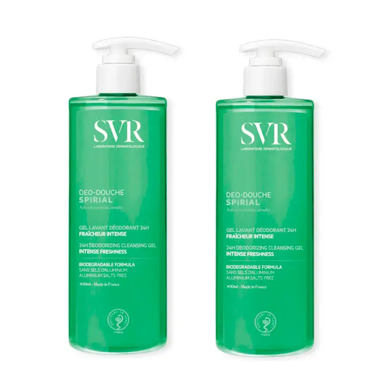 Svr Duplo Spirial Antiperspirant Déodorant Gel Douche, 2 X 400 Ml