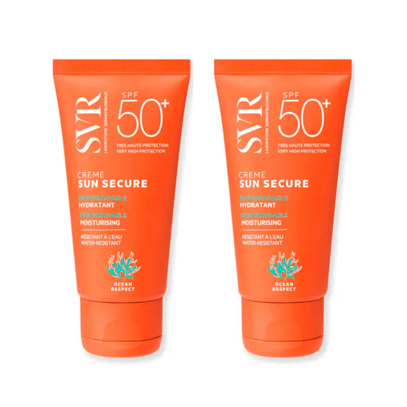 Svr Duplo Sun Secure Crème Hydratante Spf 50+ Biodégradable , 2 X 50 Ml