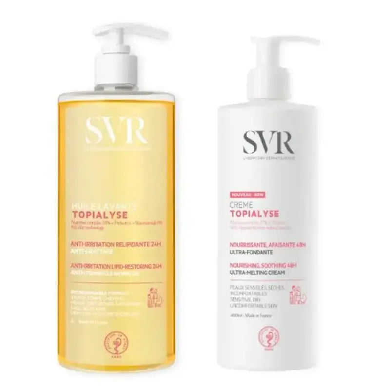 Svr Pack Routine Dry & Atopic Skinopialyse Huile Lavant 1L + Topialyse Crème, 400 Ml
