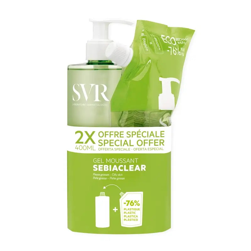 Svr Sebiaclear Moussant Gel 400 Ml + Eco Refill 400 Ml
