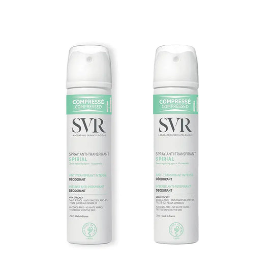 SVR Spirial Déodorant Antiperspirant Peau Sensible Spray, 2x75 ml