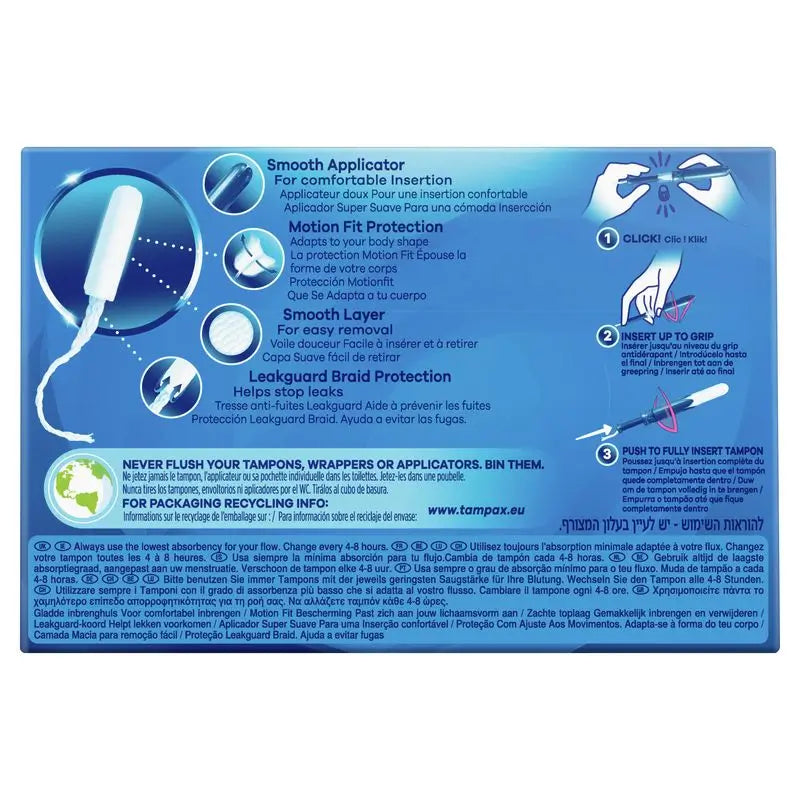 Tampax Compak Pearl Tampons réguliers avec applicateur , 36 unités