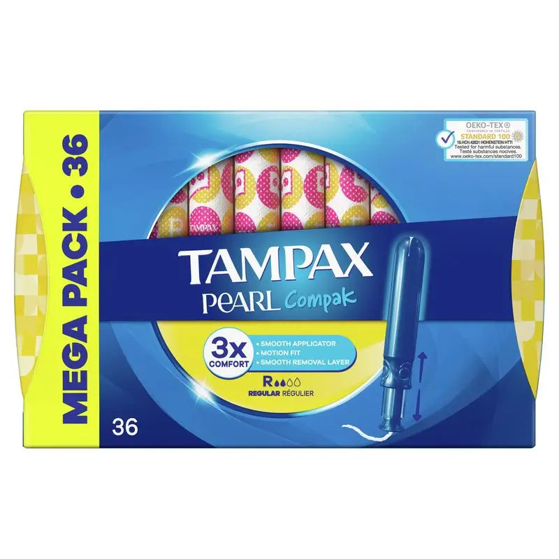 Tampax Compak Pearl Tampons réguliers avec applicateur , 36 unités
