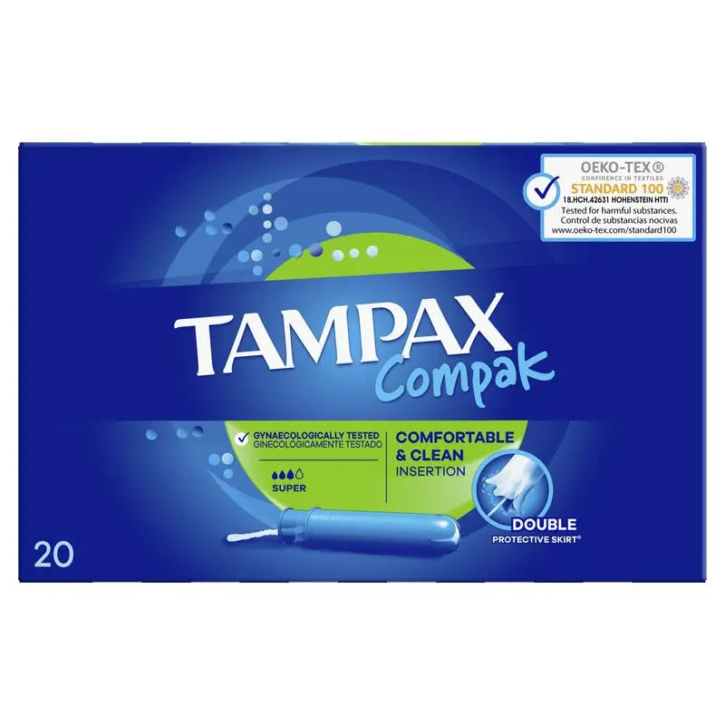 Tampax Compak Super Tampons Avec Applicateur , 20 unités