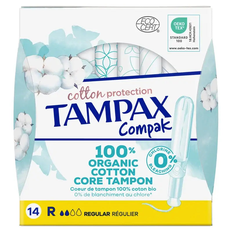 TAMPAX Coton Protection Tampons réguliers avec applicateur 16 unités