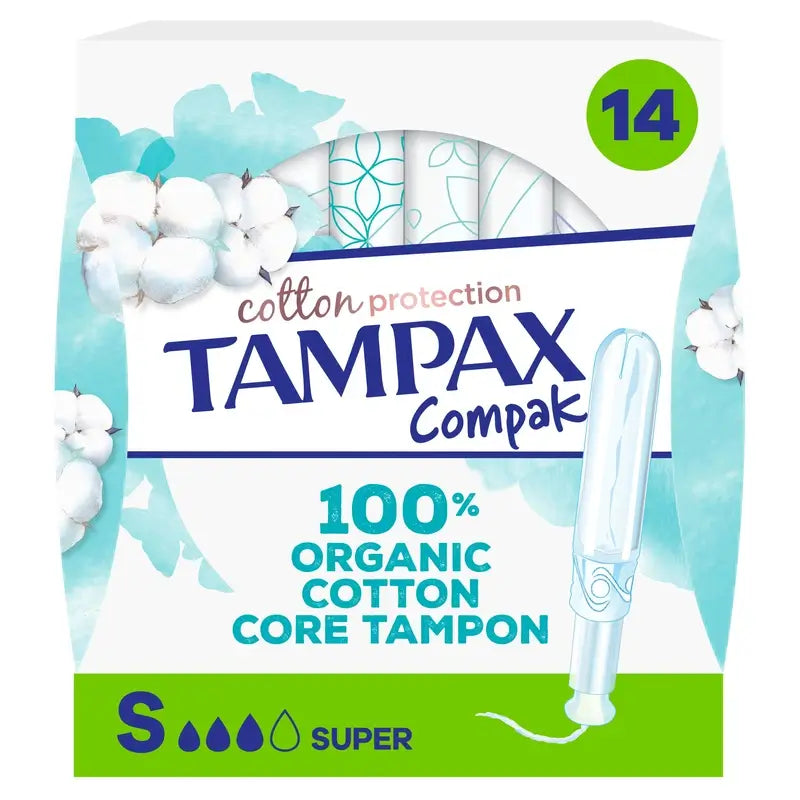 TAMPAX Coton Protection Super Tampons avec Applicateur 16 pcs.