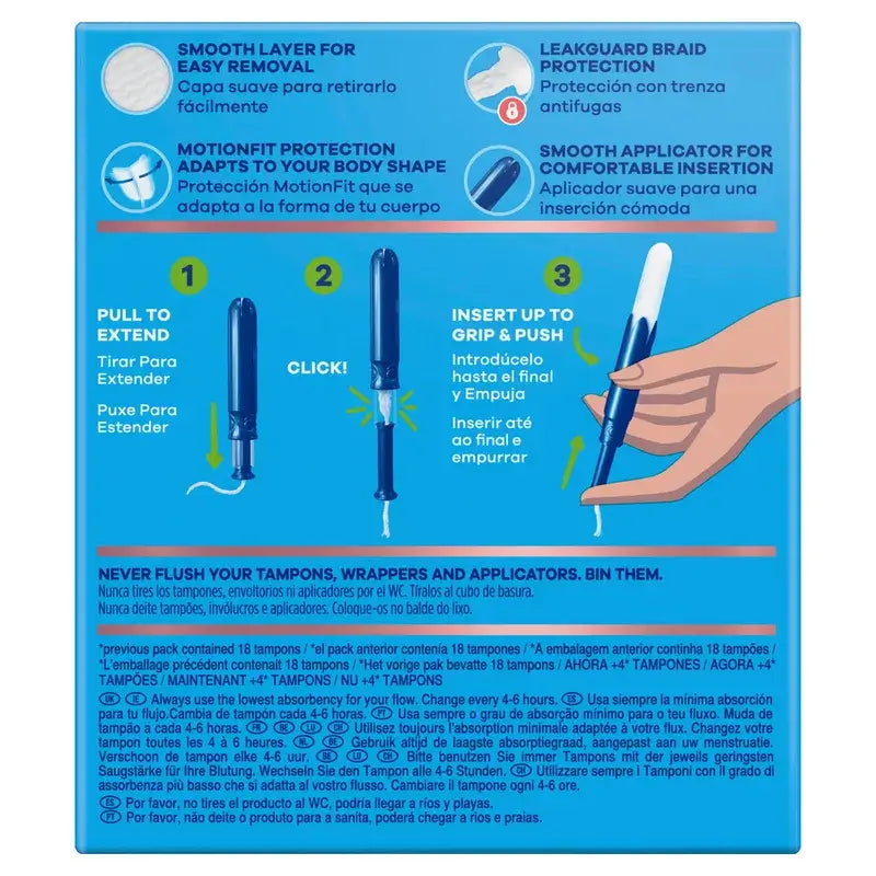 Tampax Pearl Compak Super Tampons Avec Applicateur, 20 Unités