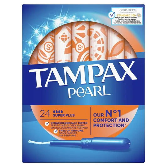 Tampax Pearl Super Plus Tampons avec applicateur , 24 unités