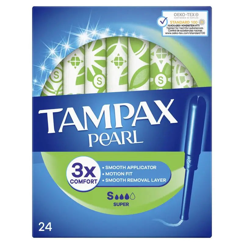 Tampax Pearl Super Tampons Avec Applicateur , 24 pièces