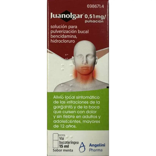 Juanolgar 0,51 Mg/Solution pulsée pour pulvérisation buccale, 15ml