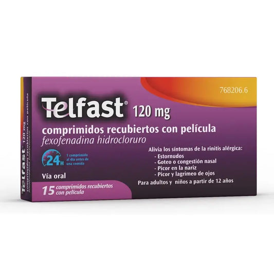 Telfast 120 mg, 15 comprimés pelliculés