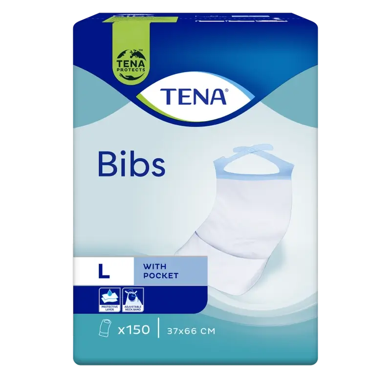 Bavoirs Tena Taille L, 150 pièces