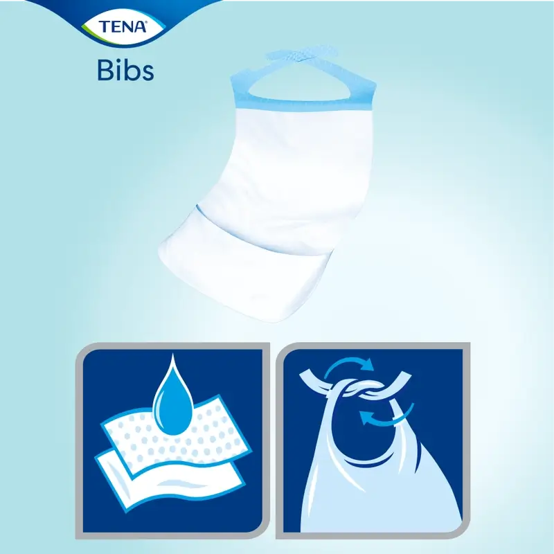 Bavoirs Tena Taille L, 150 pièces