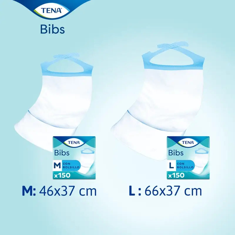 Bavoirs Tena Taille L, 150 pièces