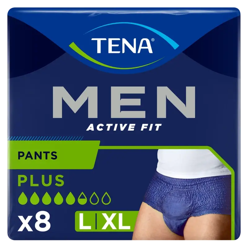 Tena Hommes Pantalon Actif Taille L-XL, 8 Pcs.