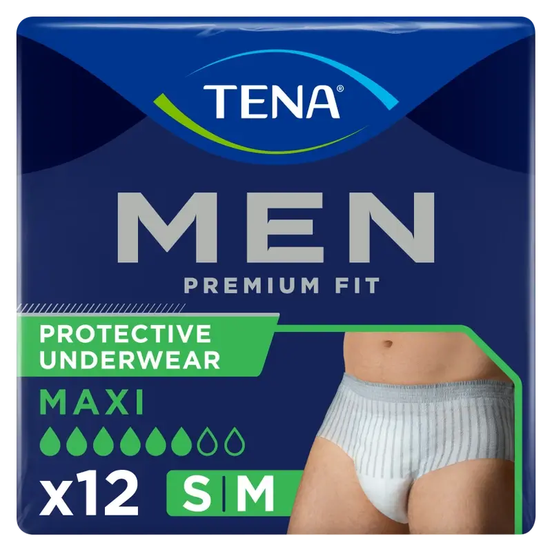Tena Hommes Pantalon Premium Fit Maxi Taille S-M, 12 unités