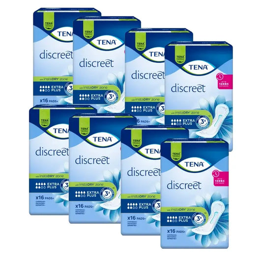Tena Pack Discreet Extra Plus, 8 X 16 unités