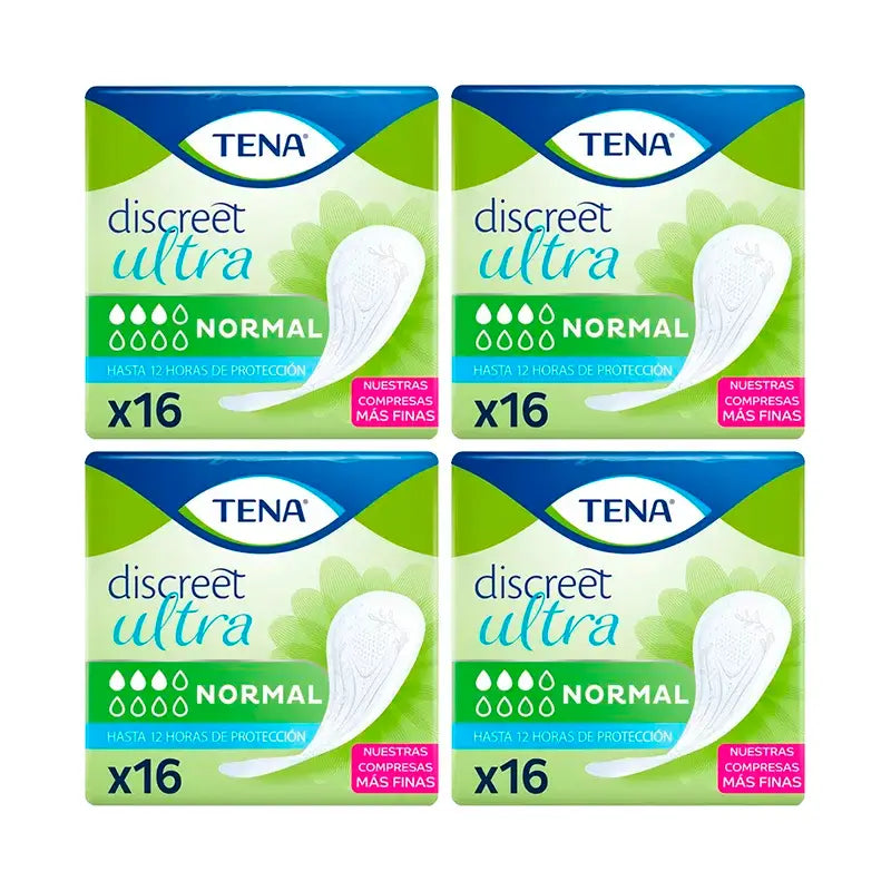Tena Pack Discreet Normal Ultra, 4 X 16 unités